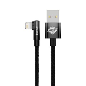 Baseus MVP Elbow kábel USB / Lightning 2.4A 1m, čierny (CAVP000001)