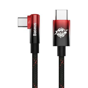 Baseus MVP Elbow kábel USB-C / USB-C 100W 5A 2m, čierny/červený (CAVP000720)