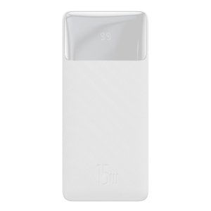 Baseus Bipow Power Bank 10000mAh 2x USB / USB-C / micro USB 15W, biely (PPBD050002)