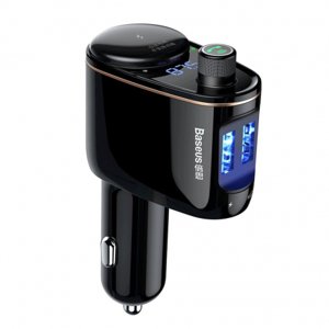 Baseus Locomotive Bluetooth FM Transmitter MP3 autonabíjačka 2x USB 3.4A, čierna (CCALL-RH01)