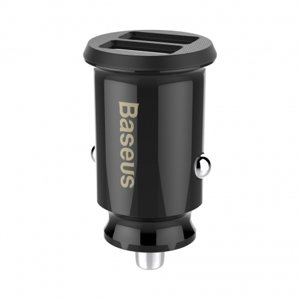 Baseus Grain smart autonabíjačka 2x USB 3.1A, čierna  (CCALL-ML01)