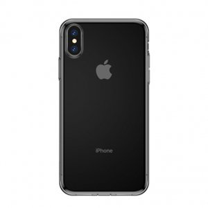Baseus Simplicity gumené púzdro pre iPhone XS Max, priesvitné čierne (ARAPIPH65-A01)