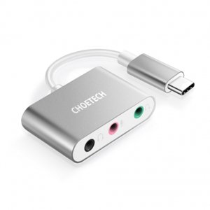 Choetech HUB-A02GY adaptér USB-C / 3.5mm mini jack, sivý (HUB-A02GY)