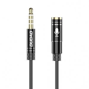 Dudao L11S AUX kábel 3.5mm mini jack 1m, strieborný (L11S black)