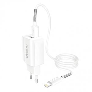 Dudao A2EU Home Travel nabíjačka 2x USB 2.4A + Lightning kábel, biela