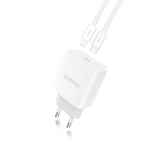 Dudao A8EU sieťová nabíjačka USB-C PD 20W + kábel USB-C / Lightning 2.4A, biely (A8EU)