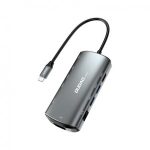 Dudao A15Pro 11in1 USB HUB adapter, sivý