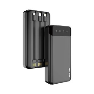 Dudao K6Pro+ Power Bank 20000mAh 2x USB + kábel USB-C / Lightning / Micro USB, čierny (Dudao K6Pro+)