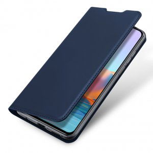 DUX DUCIS Skin Pro knižkové kožené puzdro na Xiaomi Redmi Note 10 Pro, modré