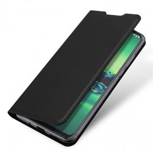 DUX DUCIS Skin Pro knižkové kožené puzdro na Motorola G8 Plus, čierne