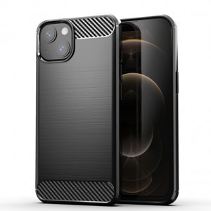 MG Carbon Case Flexible silikónový kryt na iPhone 13, čierny