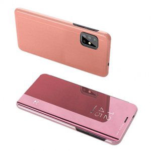 MG Clear View knižkové puzdro na Samsung Galaxy S20 FE, ružové