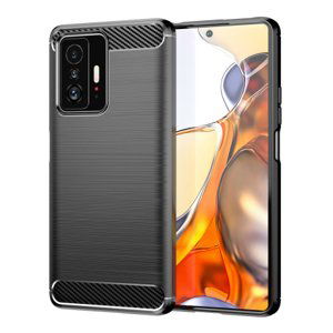 MG Carbon Case Flexible silikónový kryt na Xiaomi Mi 11T Pro / Mi 11T, čierny