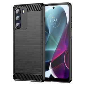 MG Carbon Case Flexible silikónový kryt na Motorola Moto G200 5G / Edge S30, čierny