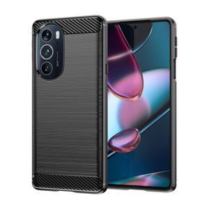 MG Carbon Case Flexible silikónový kryt na Motorola Moto Edge 30 Pro, čierny