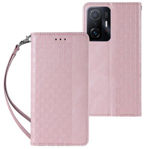 MG Magnet Strap knižkové kožené puzdro na Samsung Galaxy A12 5G, ružové