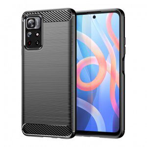 MG Carbon Case Flexible silikónový kryt na Xiaomi Poco M4 Pro 5G, čierny