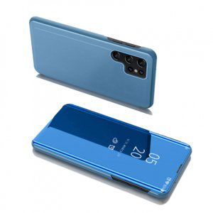 MG Clear View knižkové puzdro na Samsung Galaxy S22 Ultra, modré