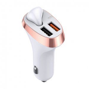 Joyroom Car Charger autonabíjačka s bezdrôtovým slúchadlom QC, 2x USB 2.1A 30W, biela (JR-CP2)