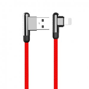 KAKU Elbow kábel USB / Lightning 3.2A 1.2m, červený (KSC-125)