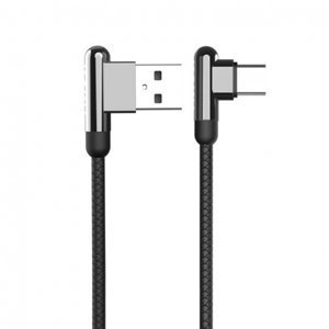 KAKU Elbow kábel USB / USB-C 3.2A 1.2m, čierny (KSC-125)