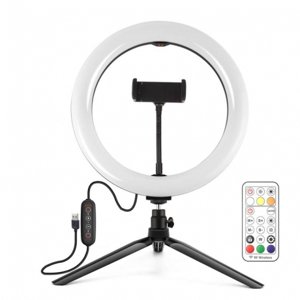 PULUZ Tripod RGB stolné kruhové LED svetlo 10.2'', čierne (PKT3082B)