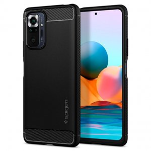 Spigen Rugged Armor silikónový kryt na Xiaomi Redmi Note 10 Pro, čierny (ACS02844)