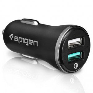 Spigen F27QC autonabíjačka 2x USB QC, čierna