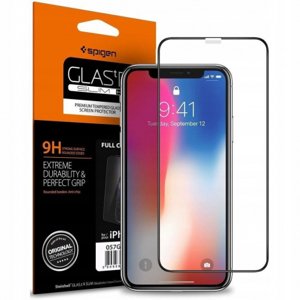 Spigen Full Cover ochranné sklo na iPhone 11 / XR, čierne (064GL25233)