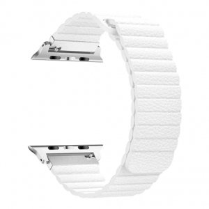 BStrap Leather Loop remienok na Apple Watch 38/40/41mm, White (SAP010C05)