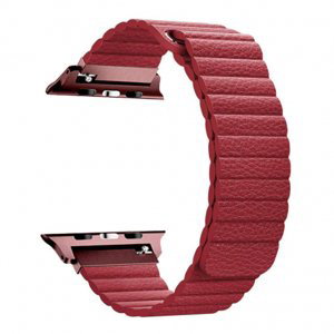 BStrap Leather Loop remienok na Apple Watch 42/44/45mm, Red (SAP010C11)