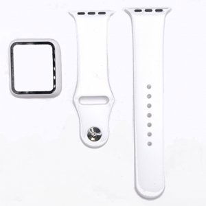 BStrap Silicone remienok s puzdrom na Apple Watch 38mm, white (SAP012C02)