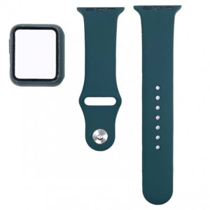 BStrap Silicone remienok s puzdrom na Apple Watch 38mm, dark green (SAP012C04)