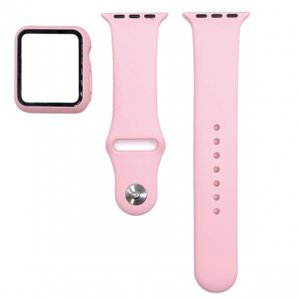 BStrap Silicone remienok s puzdrom na Apple Watch 42mm, pink (SAP012C11)