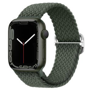 BStrap Elastic Nylon remienok na Apple Watch 38/40/41mm, olive green (SAP013C03)