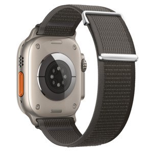 BStrap Velcro Nylon remienok na Apple Watch 42/44/45mm, black gray (SAP016C12)