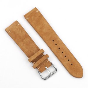 BStrap Suede Leather remienok na Garmin Vivoactive 4s, brown (SGA011C02)