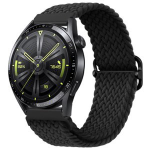 BStrap Elastic Nylon remienok na Huawei Watch GT3 46mm, black (SSG025C0108)