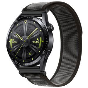 BStrap Velcro Nylon remienok na Samsung Galaxy Watch 3 41mm, black gray (SSG028C0201)