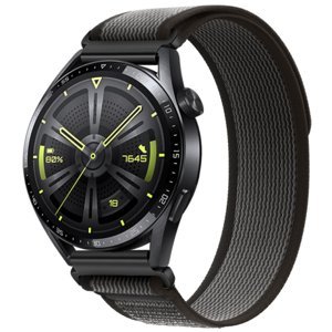 BStrap Velcro Nylon remienok na Huawei Watch GT 42mm, black gray (SSG029C0202)