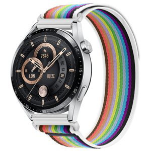 BStrap Velcro Nylon remienok na Samsung Galaxy Watch 3 45mm, white rainbow (SSG029C0401)
