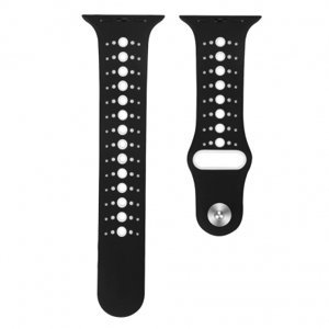 BStrap Silicone Sport remienok na Apple Watch 42/44/45mm, Black White (SAP007C12)