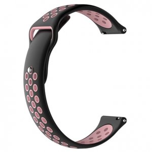 BStrap Silicone Sport remienok na Samsung Galaxy Watch 3 41mm, black/pink (SXI001C0201)