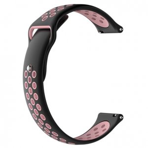 BStrap Silicone Sport remienok na Xiaomi Amazfit Bip, black/pink (SXI001C02)