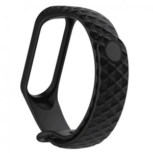 BStrap Silicone Diamond remienok na Xiaomi Mi Band 3/4, black (SXI007C01)