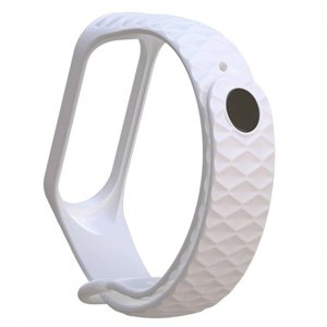 BStrap Silicone Diamond remienok na Xiaomi Mi Band 3/4, white (SXI007C09)