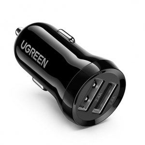 Ugreen autonabíjačka 2x USB 24W 4.8A, čierna