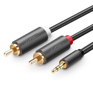 Ugreen AV102 audio kábel 3.5mm mini jack / 2RCA 1.5m, čierny (AV102)