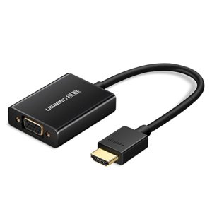 Ugreen MM102 adaptér HDMI / VGA, čierny (MM102)