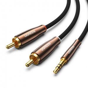 Ugreen AV170 audio kábel 3.5 mm jack / 2x RCA 2m, čierny (80847)